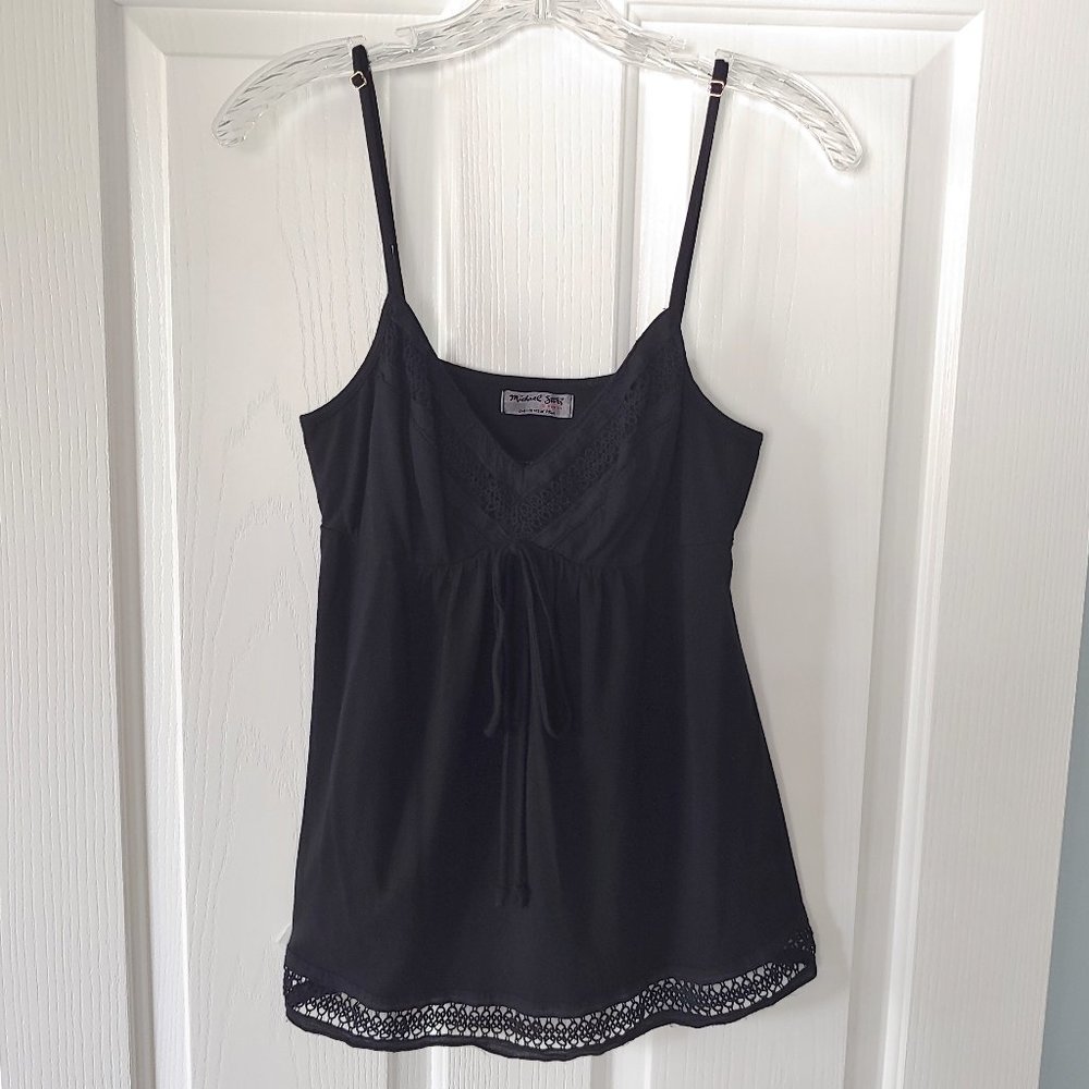 Michael Stars empire-waist crochet-detail tank